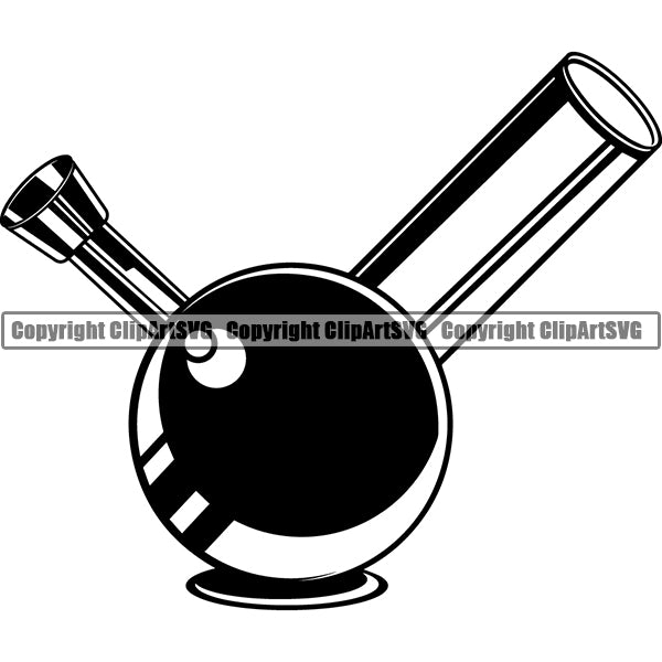 Marijuana Glass Bong Water Pipe Cannabis Pot Weed Smoke Smoking ClipArt SVG