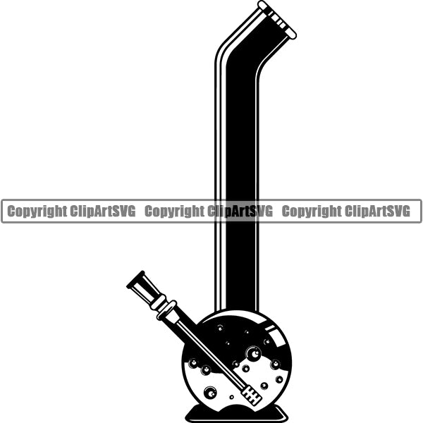 Marijuana Glass Bong Water Pipe Cannabis Pot Weed Smoke Smoking ClipArt SVG