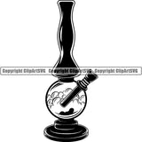 Marijuana Glass Bong Water Pipe Cannabis Pot Weed Smoke Smoking ClipArt SVG