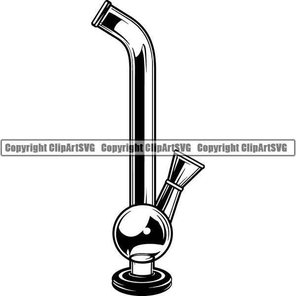 Marijuana Glass Bong Water Pipe Cannabis Pot Weed Smoke Smoking ClipArt SVG