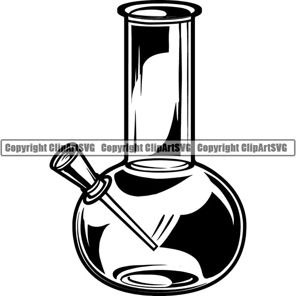 Marijuana Glass Bong Water Pipe Cannabis Pot Weed Smoke Smoking ClipArt SVG