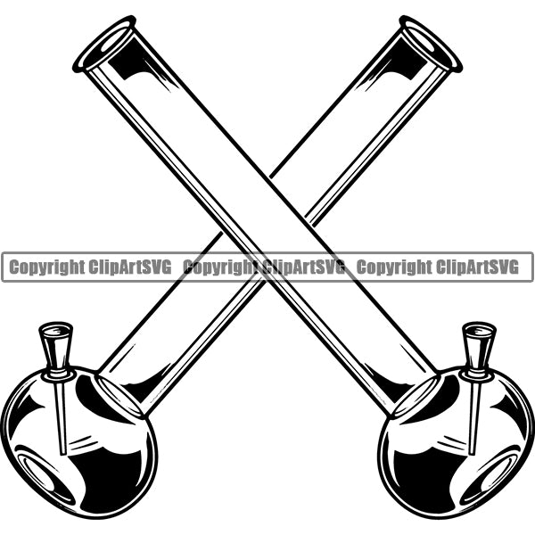 Marijuana Bong Water Pipe Cannabis Pot Weed Smoke Smoking Logo ClipArt SVG