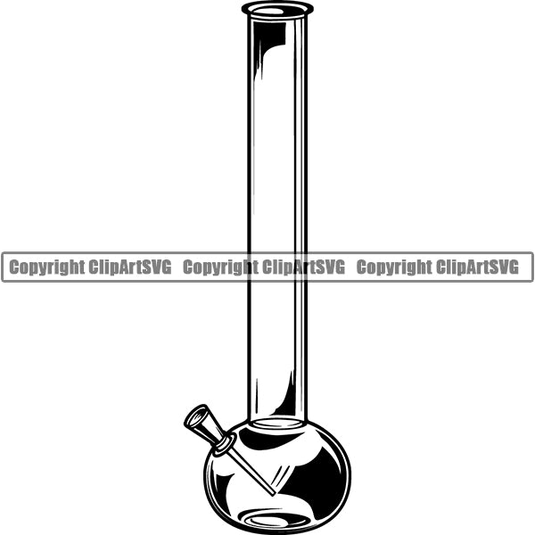 Marijuana Glass Bong Water Pipe Cannabis Pot Weed Smoke Smoking ClipArt SVG