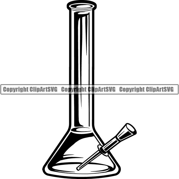 Marijuana Glass Bong Water Pipe Cannabis Pot Weed Smoke Smoking ClipArt SVG