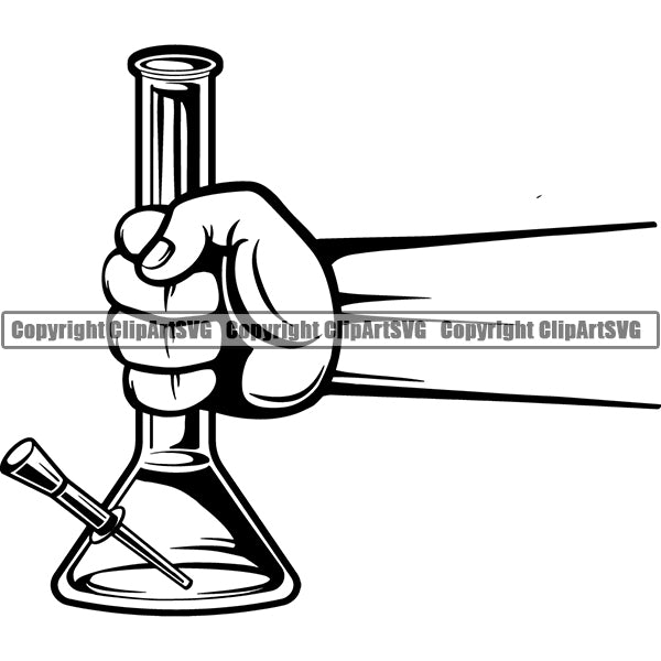 Marijuana Glass Bong Water Pipe Cannabis Pot Weed Smoke Smoking ClipArt SVG