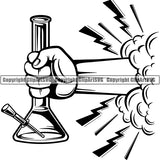 Marijuana Glass Bong Water Pipe Cannabis Pot Weed Smoke Smoking ClipArt SVG