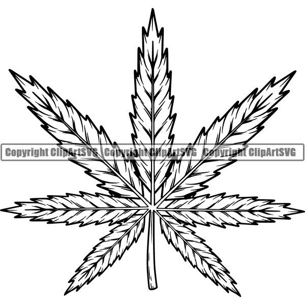 Marijuana Leaf Cannabis Pot Weed Smoke Smoking ClipArt SVG