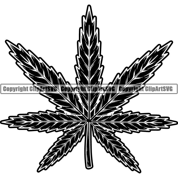 Marijuana Leaf Cannabis Pot Weed Smoke Smoking ClipArt SVG