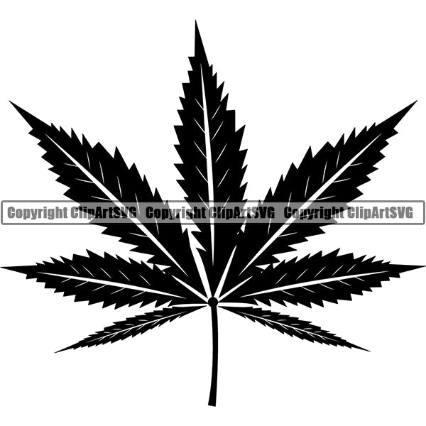 Marijuana Leaf Cannabis Pot Weed Smoke Smoking ClipArt SVG