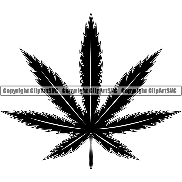 Marijuana Leaf Cannabis Pot Weed Smoke Smoking ClipArt SVG