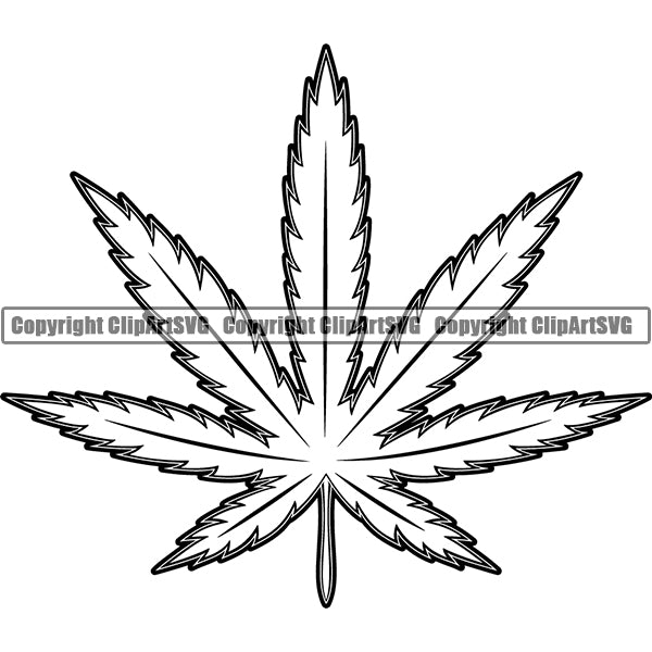 Marijuana Leaf Cannabis Pot Weed Smoke Smoking ClipArt SVG