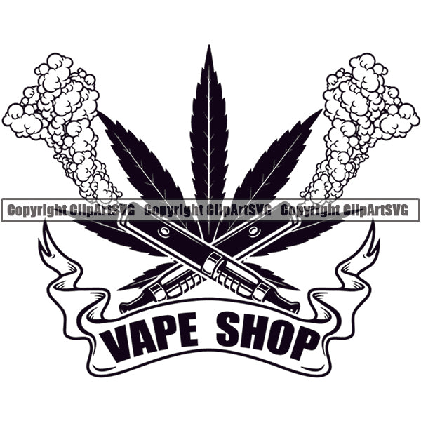 Vape Vaping Vapor Vaporizer Tobacco Marijuana Smoke Smoking Logo ClipArt SVG