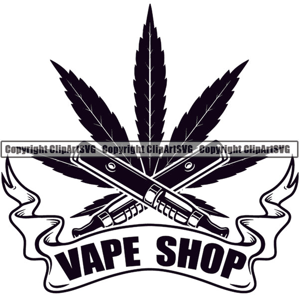Vape Vaping Vapor Vaporizer Tobacco Marijuana Smoke Smoking Logo ClipArt SVG