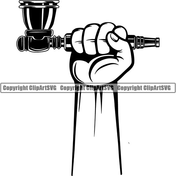 Marijuana Pipe Cannabis Pot Weed Smoke Smoking ClipArt SVG