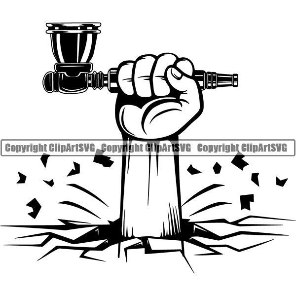 Marijuana Pipe Cannabis Pot Weed Smoke Smoking ClipArt SVG