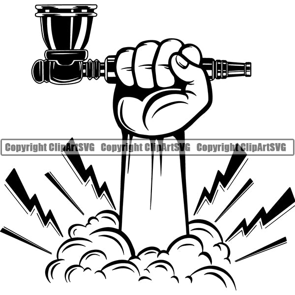 Marijuana Pipe Cannabis Pot Weed Smoke Smoking ClipArt SVG