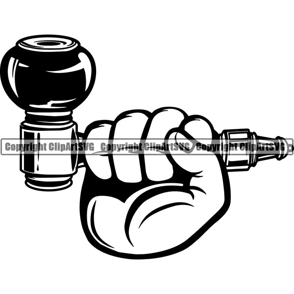 Marijuana Pipe Cannabis Pot Weed Smoke Smoking ClipArt SVG