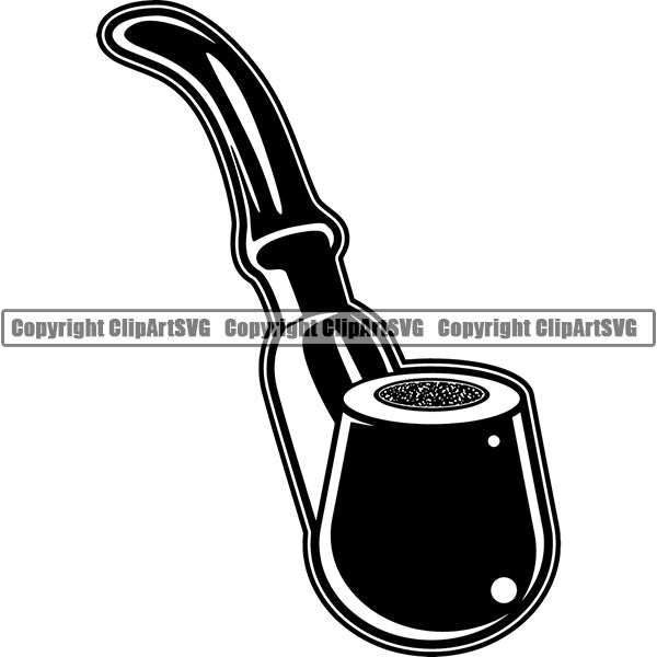 Tobacco Pipe Smoke Smoking ClipArt SVG