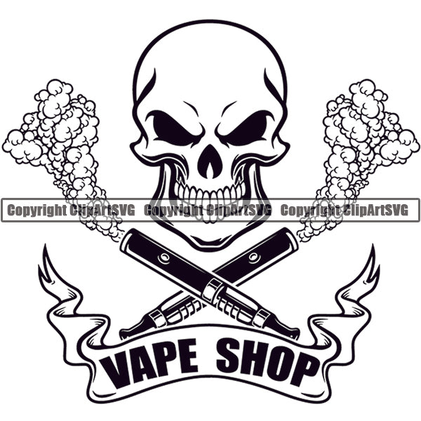 Vape Vaping Vapor Vaporizer Tobacco Marijuana Smoke Smoking Logo ClipArt SVG