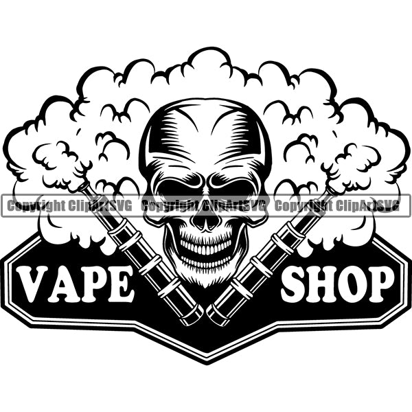 Vape Vaping Vapor Vaporizer Tobacco Marijuana Smoke Smoking Logo ClipArt SVG