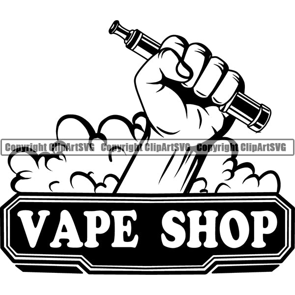 Vape Vaping Vapor Vaporizer Tobacco Marijuana Smoke Smoking Logo ClipArt SVG