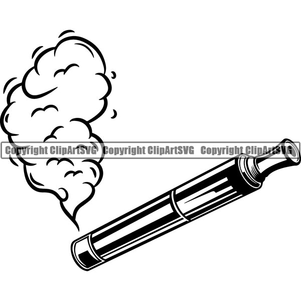 Vape Vaping Vapor Vaporizer Tobacco Marijuana Smoke Smoking ClipArt SVG