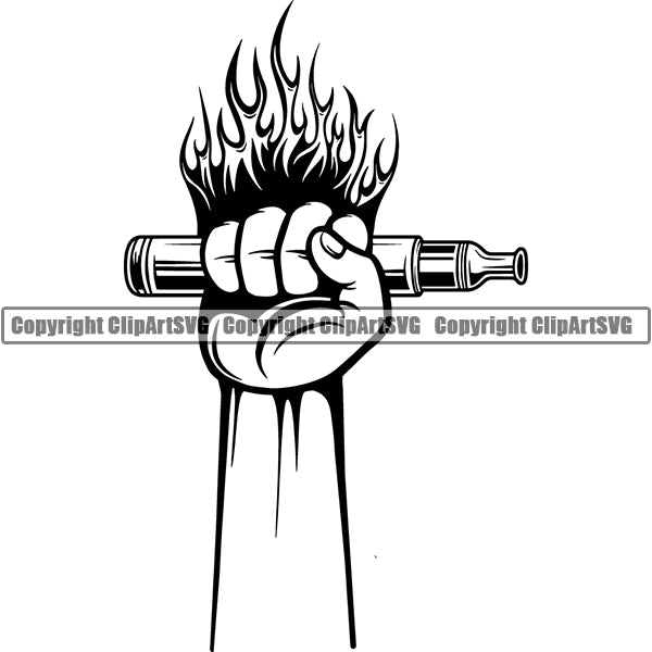 Vape Vaping Vapor Vaporizer Tobacco Marijuana Smoke Smoking ClipArt SVG