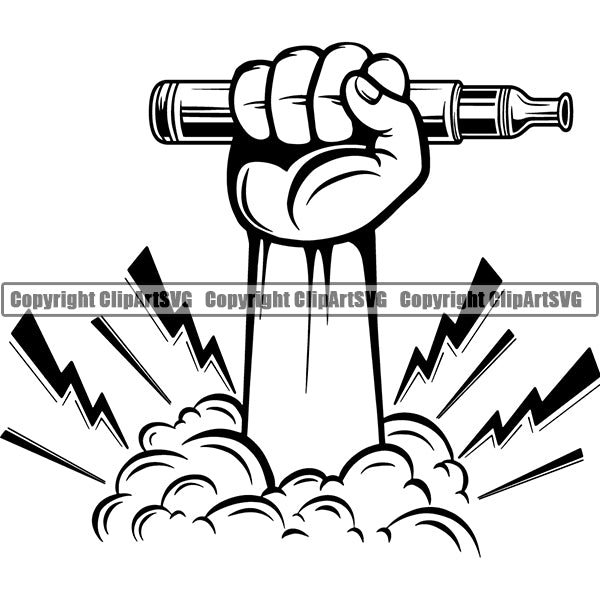 Vape Vaping Vapor Vaporizer Tobacco Marijuana Smoke Smoking ClipArt SVG