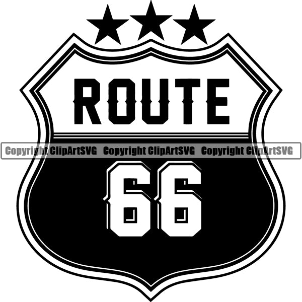 Hobby Travel Route 66 Sign ClipArt SVG