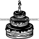 Holiday Birthday Cake ClipArt SVG