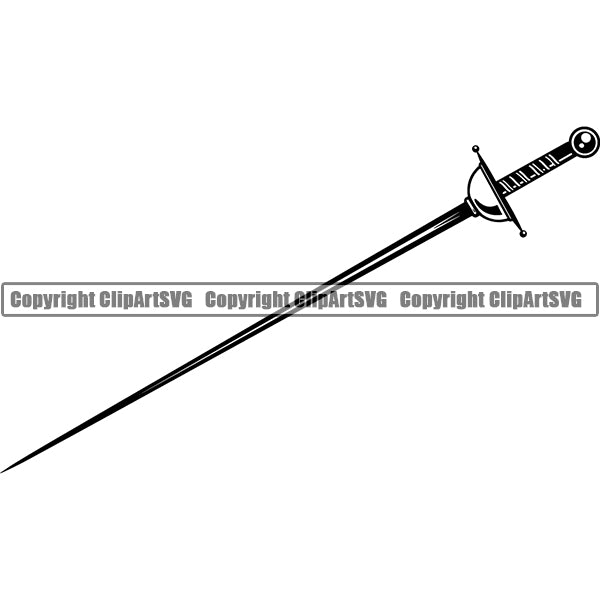 Knight Gladiator Medieval Warrior Sword Weapon ClipArt SVG