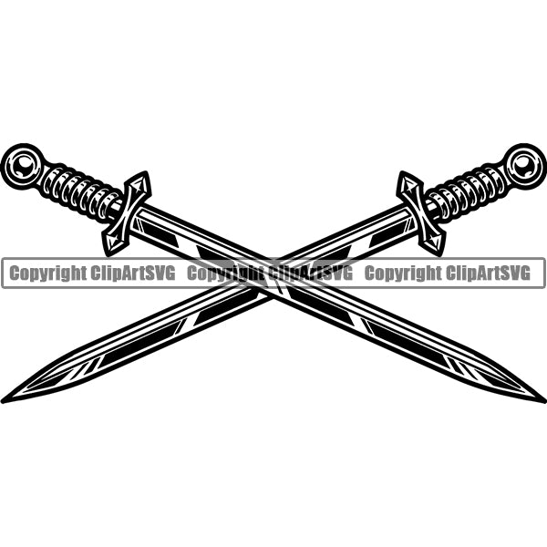 Knight Gladiator Medieval Warrior Sword Weapon ClipArt SVG