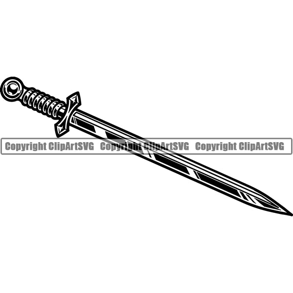 Knight Gladiator Medieval Warrior Sword Weapon ClipArt SVG