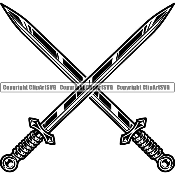Knight Gladiator Medieval Warrior Sword Weapon ClipArt SVG