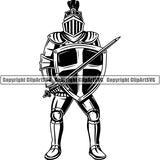 Knight Gladiator Medieval Warrior Sword Helmet ClipArt SVG