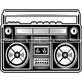 Boombox Radio Player Cassette Tape Recorder Boom Box ClipArt SVG