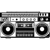 Boombox Radio Player Cassette Tape Recorder Boom Box ClipArt SVG