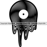 Disc Jockey DJ Turntable Audio Vinyl Record Player Sound Wave ClipArt SVG