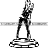 Sing Singing Singer Entertainment Party Music Night Club Nightclub ClipArt SVG