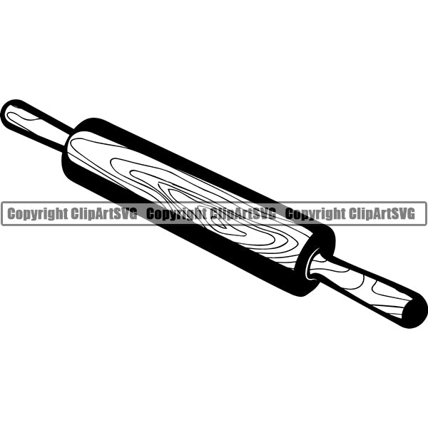 Cooking Baking Baker Rolling Pin Utensil Equipment Chef Cook ClipArt SVG
