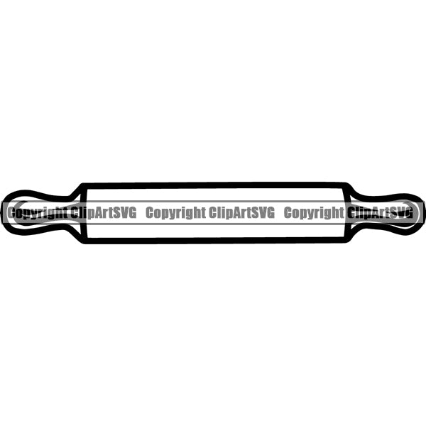 Cooking Baking Baker Rolling Pin Utensil Equipment Chef Cook ClipArt SVG