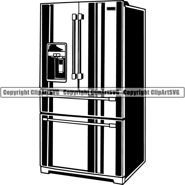 Cooking Baking Baker Chef Cook Refrigerator Fridge ClipArt SVG