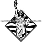 Holiday 4th Of July Statue Of Liberty Government Flag ClipArt SVG