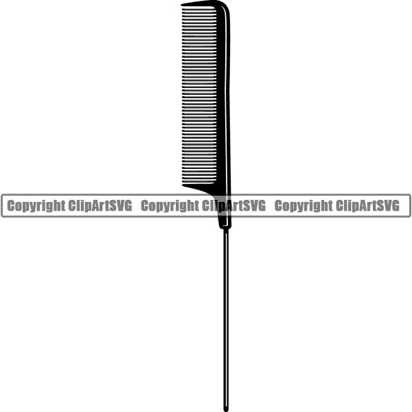 Barber Barbershop Hairstylist Hair Comb Haircut ClipArt SVG