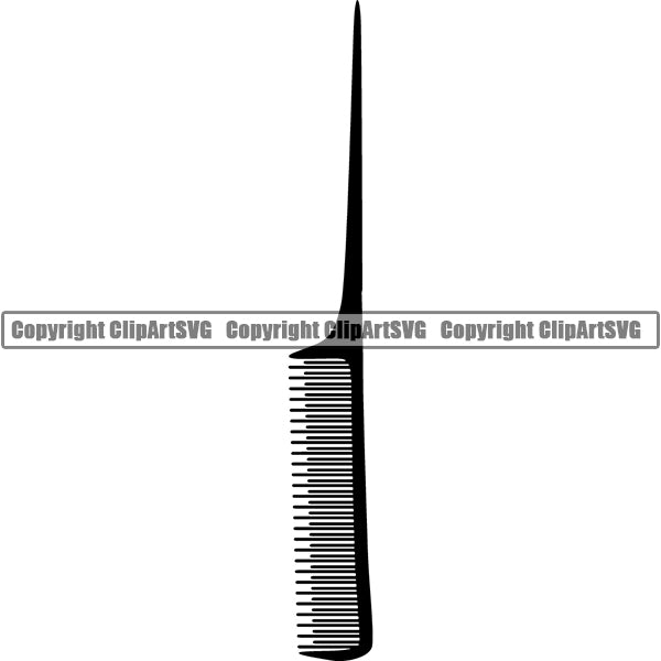 Barber Barbershop Hairstylist Hair Comb Haircut ClipArt SVG