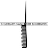 Barber Barbershop Hairstylist Hair Comb Haircut ClipArt SVG