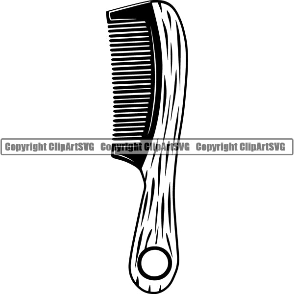 Barber Barbershop Hairstylist Hair Comb Haircut ClipArt SVG