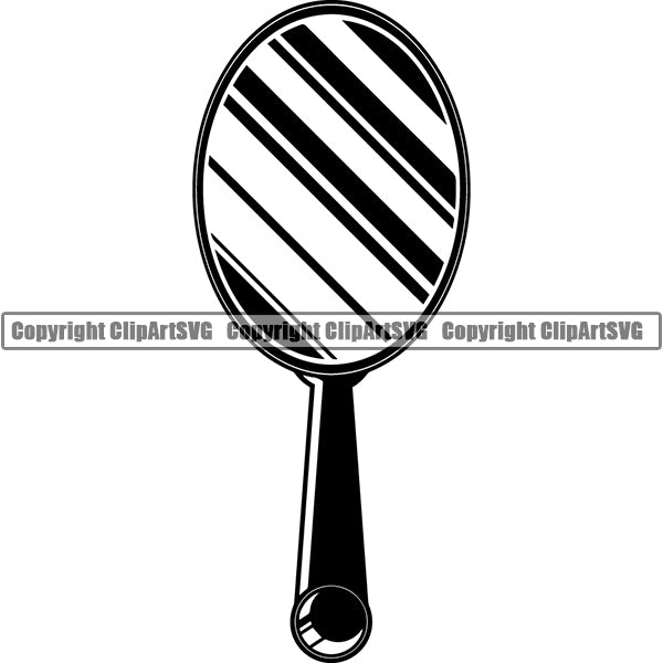 Barber Barbershop Hairstylist Hand Mirror Haircut ClipArt SVG