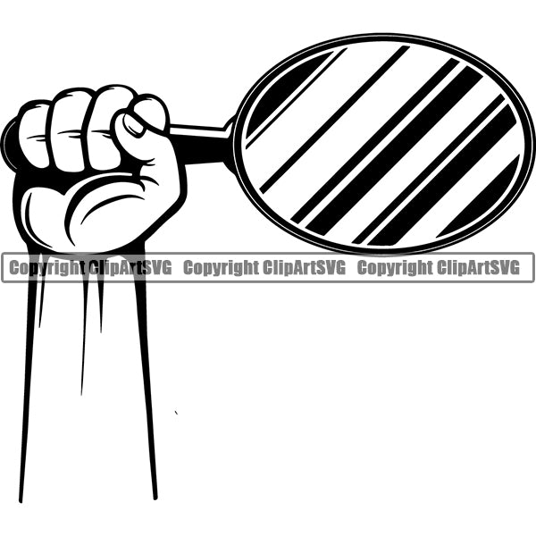 Barber Barbershop Hairstylist Hand Holding Mirror Haircut ClipArt SVG