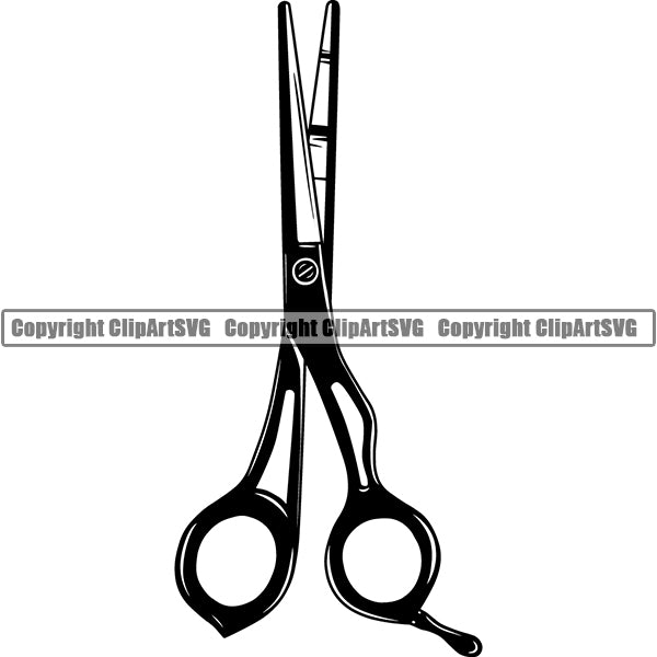 Barber Barbershop Hairstylist Hair Scissors Haircut ClipArt SVG